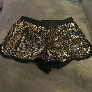 Gold/Silver glitter shorts